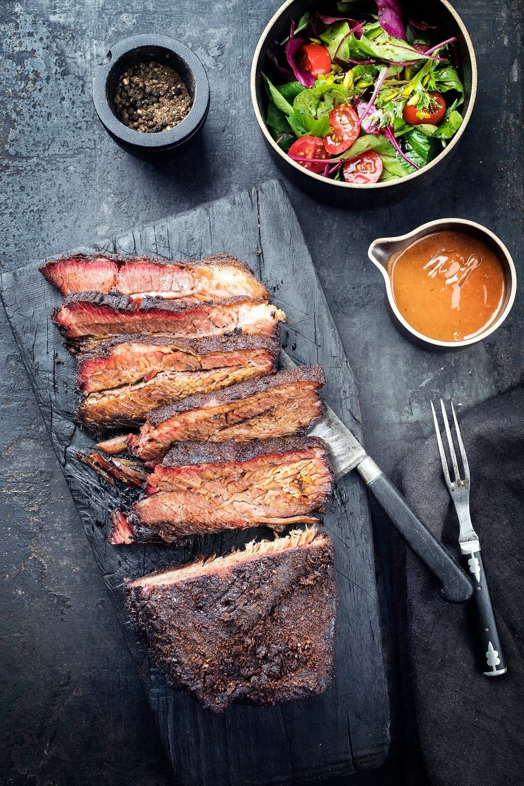 post-image-2 Traditional smoked barbecue wagyu beef brisket